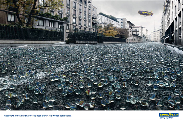 Goodyear Winter Tires. For the best grip in the worst conditions Creative Ad Made By Italian Art Directors And Copywriters