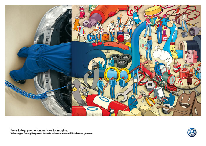 Volkswagen Dialog Response: know in advance what will be done to your car Creative Ad Made By Italian Art Directors And Copywriters