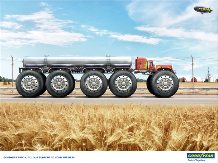 Goodyear Truck. All our support to your business Creative Ad Made By Italian Art Directors And Copywriters