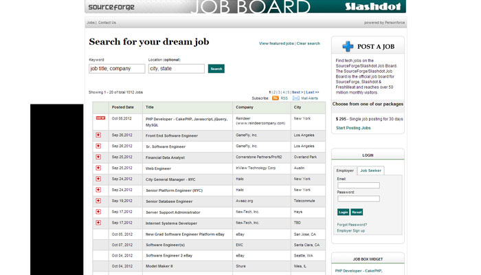 jobs.sourceforge.net job board