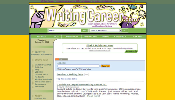 writingcareer.com job board