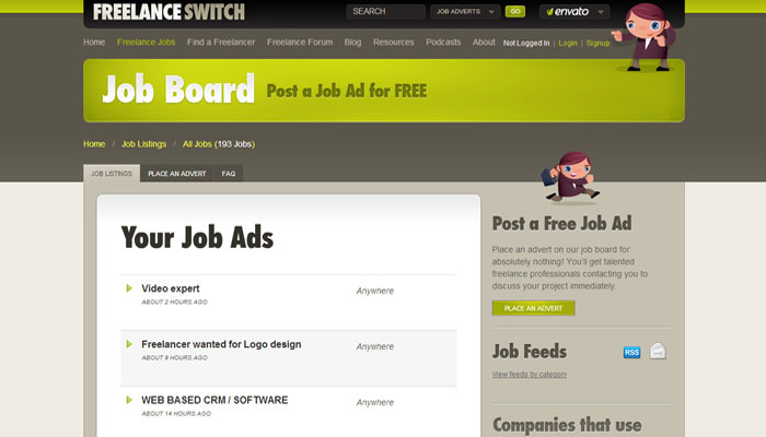 jobs.freelanceswitch.com job board