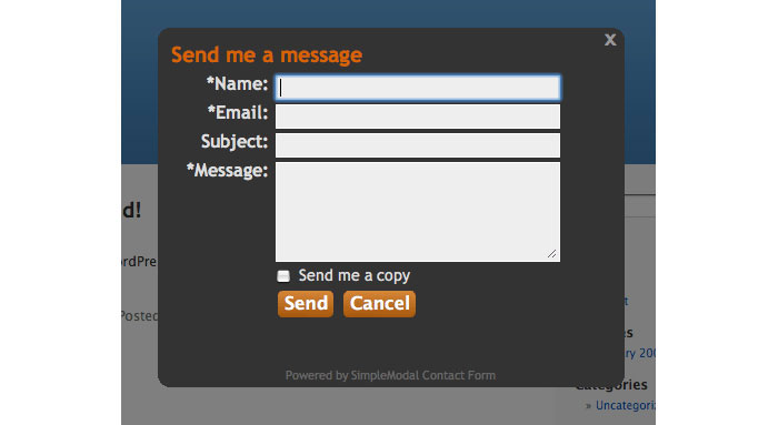 SimpleModal Contact Form