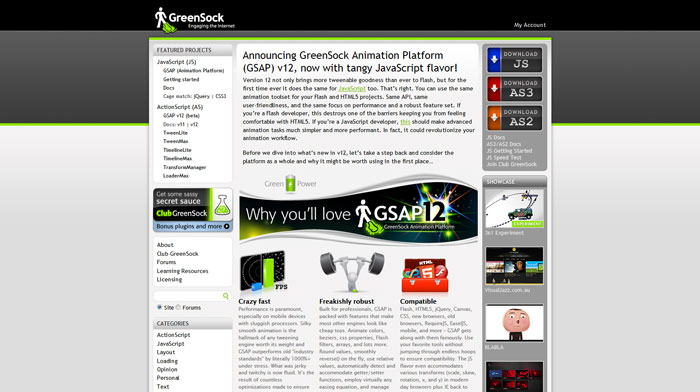 GreenSock Platform jQuery animation plugin