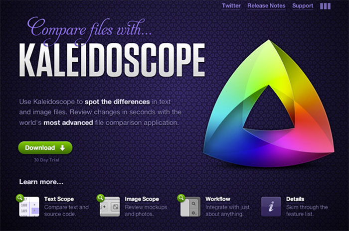kaleidoscopeapp.com Landing Page Design Inspiration