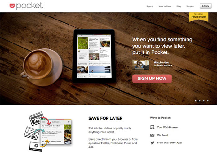 getpocket.com Landing Page Design Inspiration