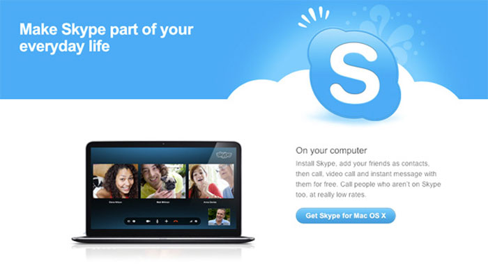 skype.com Landing Page Design Inspiration