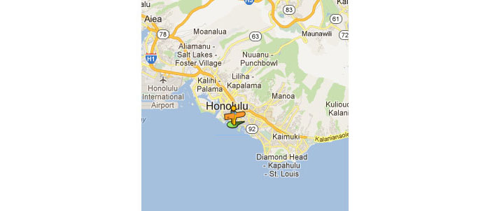 The street view icon on Google Maps has a surfboard and tropical shirt when in Hawaii