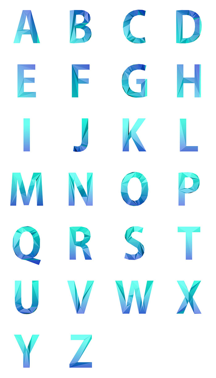 Low poly font 1