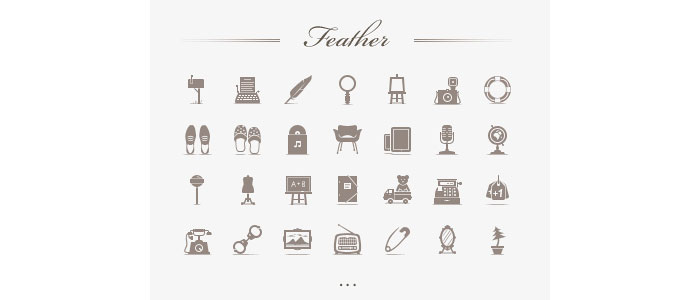 Feather Set icons for Inspiration and download