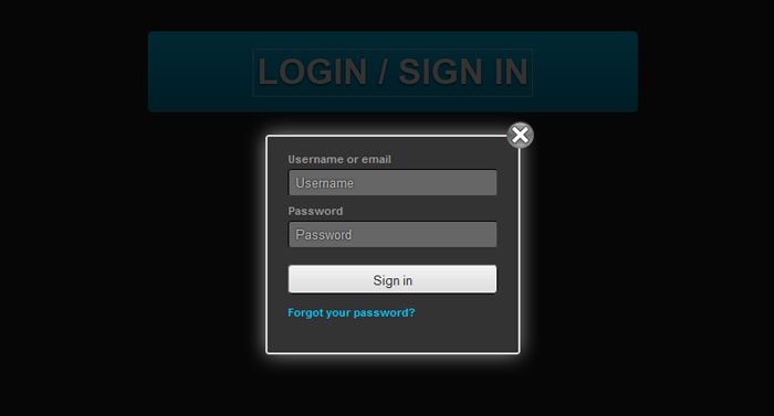 Login Box Modal Dialog Window with CSS and jQuery