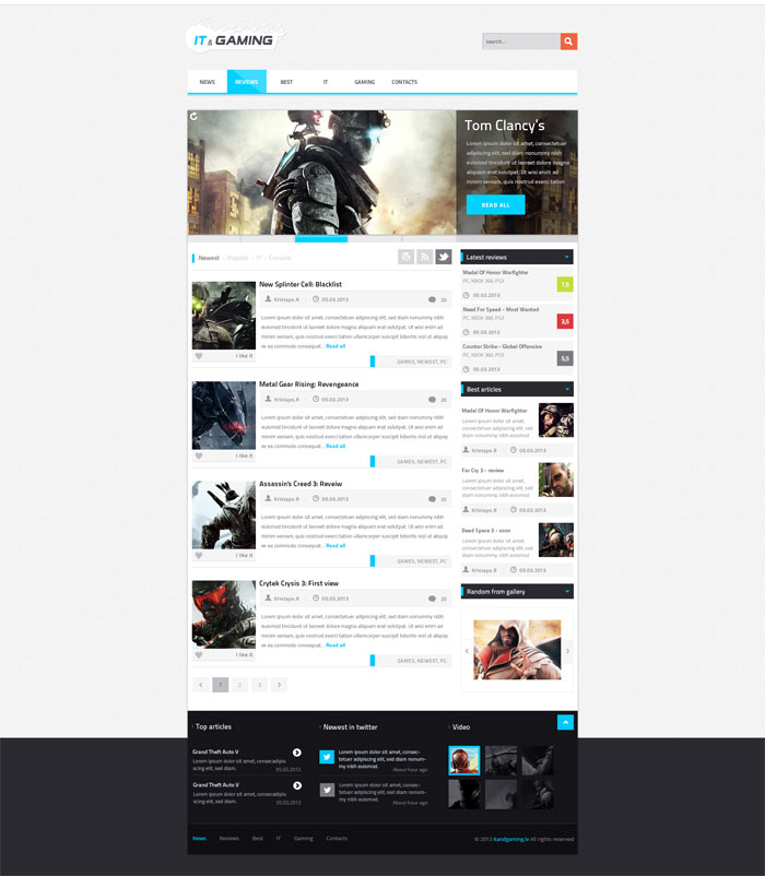 it and gaming Website Layout Design Inspiration