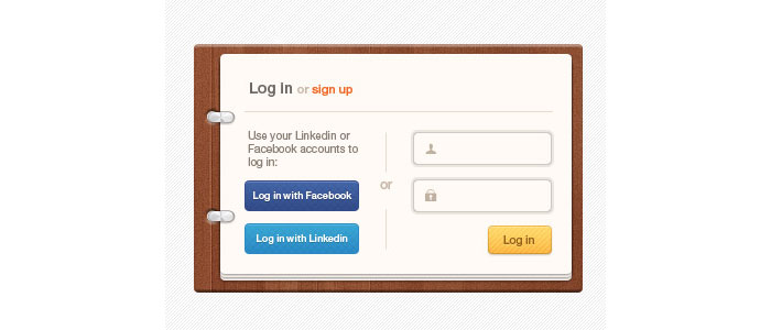 Login form for a personal application Design Inspiration