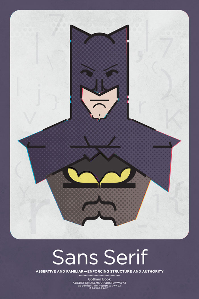 Matthew Olin - Superhero Typographic Classifications 1 Print Inspiration