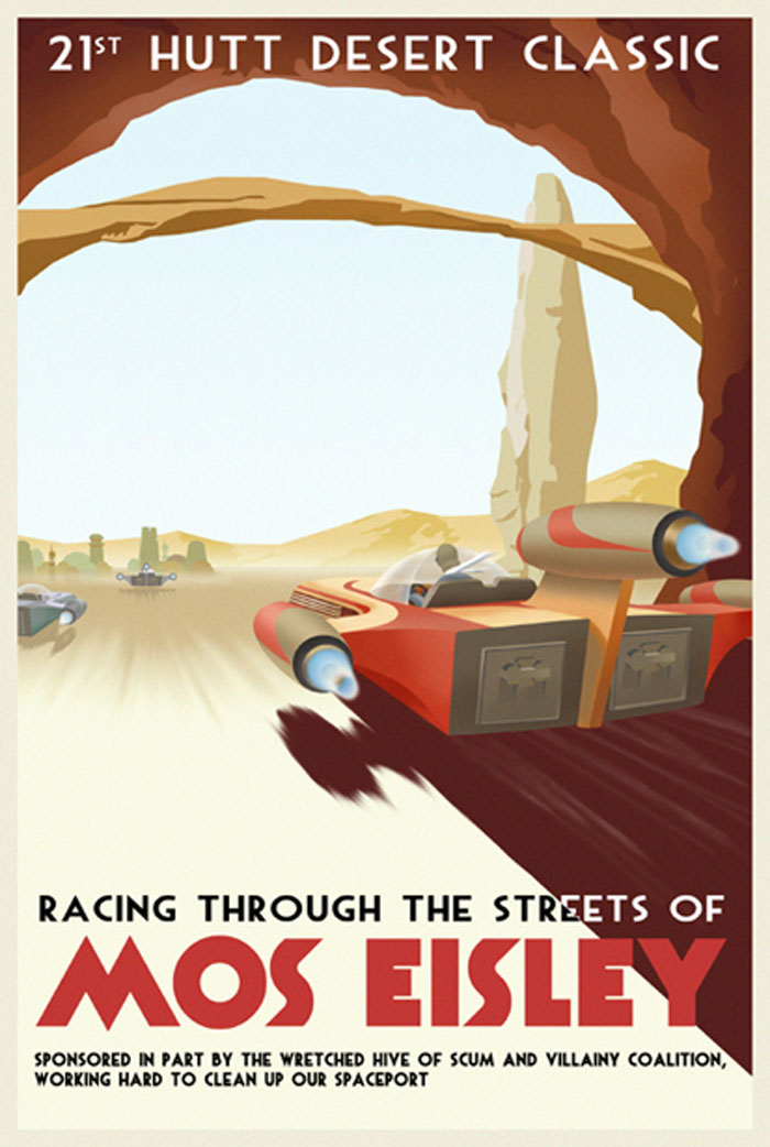 Racing through the streets of Mos Eisley Print Inspiration