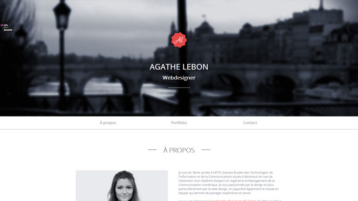 agathelebon.com One Page Website Design
