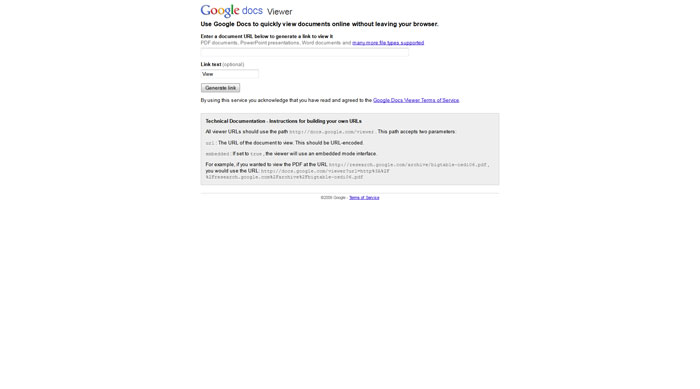 Google Docs PDF viewer