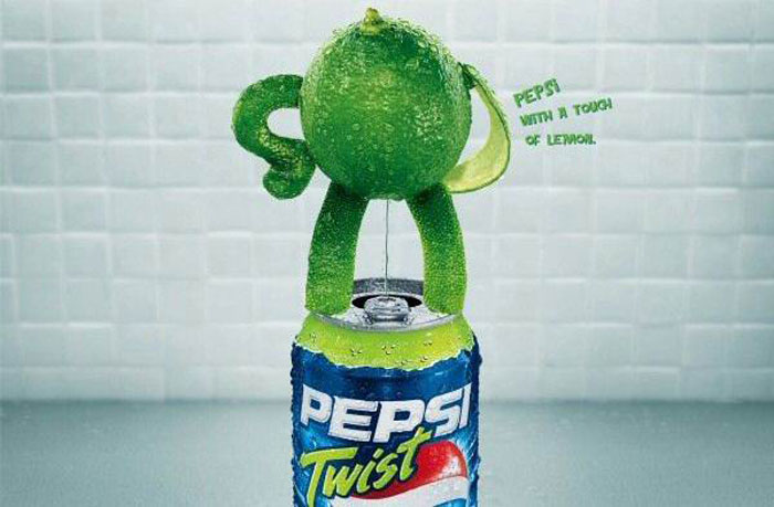 Pepsi with a touch of lemon // unofficial Print Advertisement