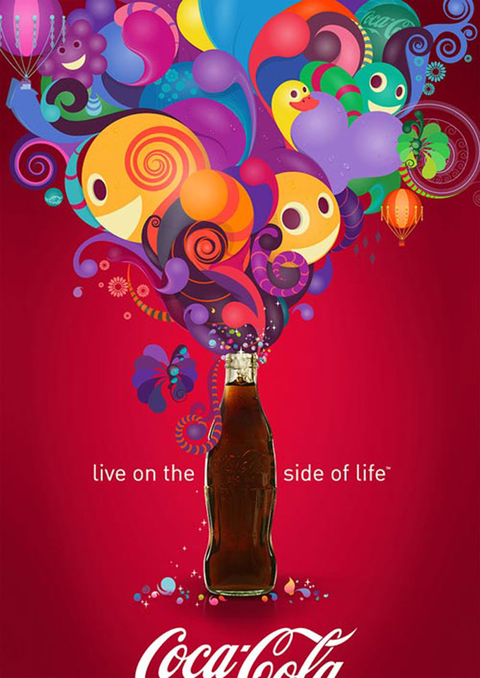 Live on the Coke side of life Print Advertisement