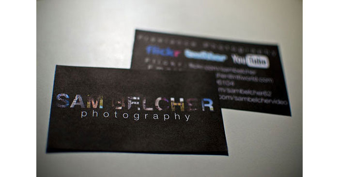 Sam Belcher Photography Business card