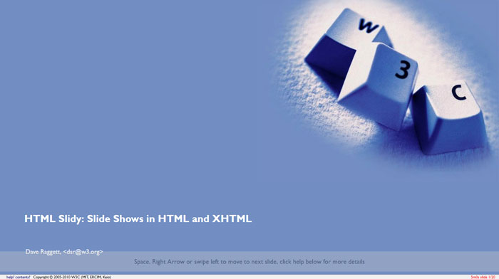 HTML Slidy: Slide Shows in HTML and XHTML