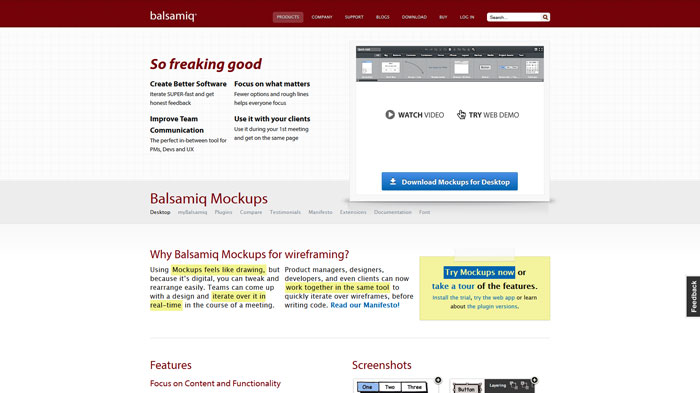 Balsamiq Mockups Wireframing and prototyping tool