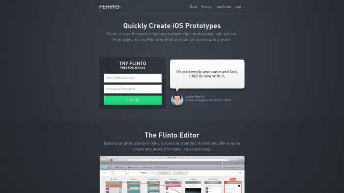 Flinto Wireframing and prototyping tool