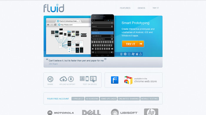 Fluid UI Wireframing and prototyping tool