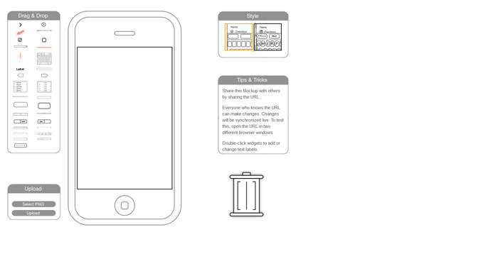 iPhone Mockup Wireframing and prototyping tool
