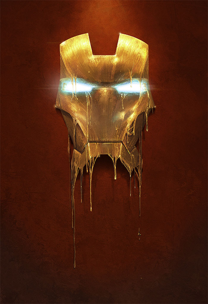 Melting iron Man mask Photoshop Design Inspiration