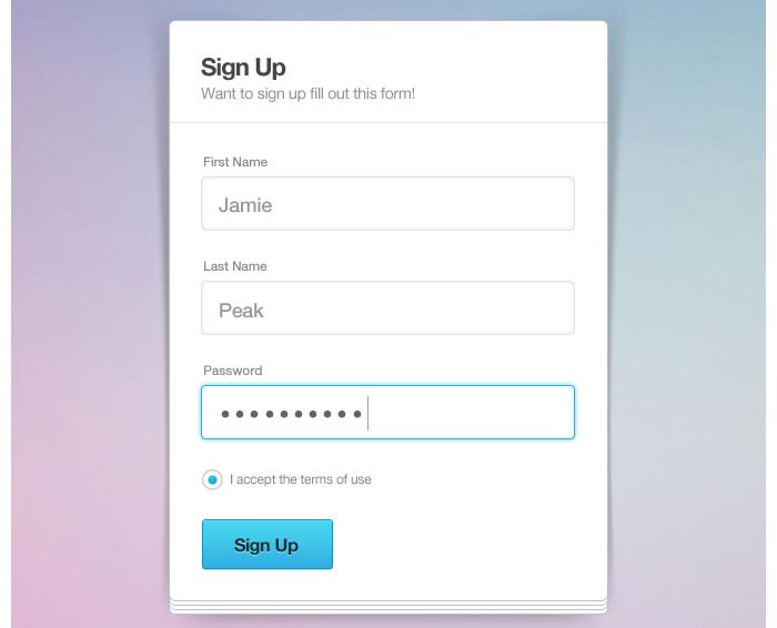 Clean Sign Up Form Design for download