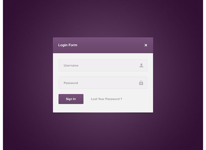 Login Form PSD Design for download