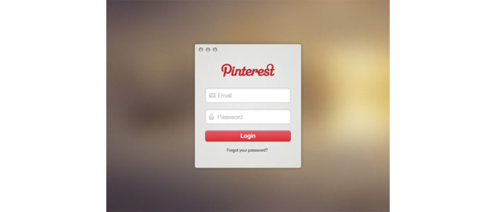 Pinterest Login Window Design for download