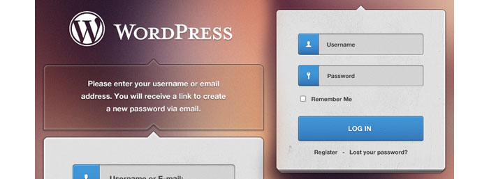WordPress Login Free PSD Design for download