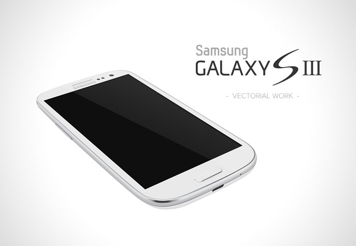 Galaxy S3 White - vectorial concept design Mockup Design