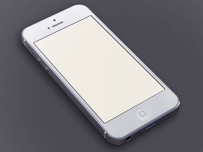 White iPhone5 Template Mockup Design