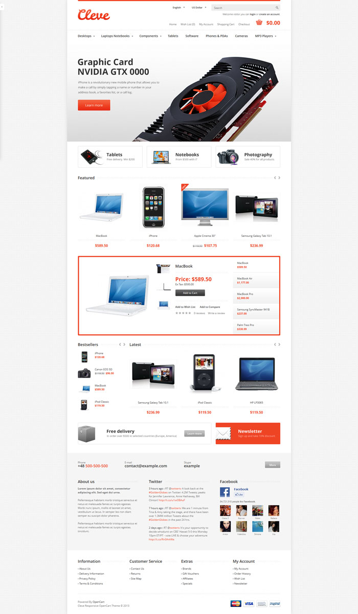 Cleve Modern & Responsive OpenCart Theme