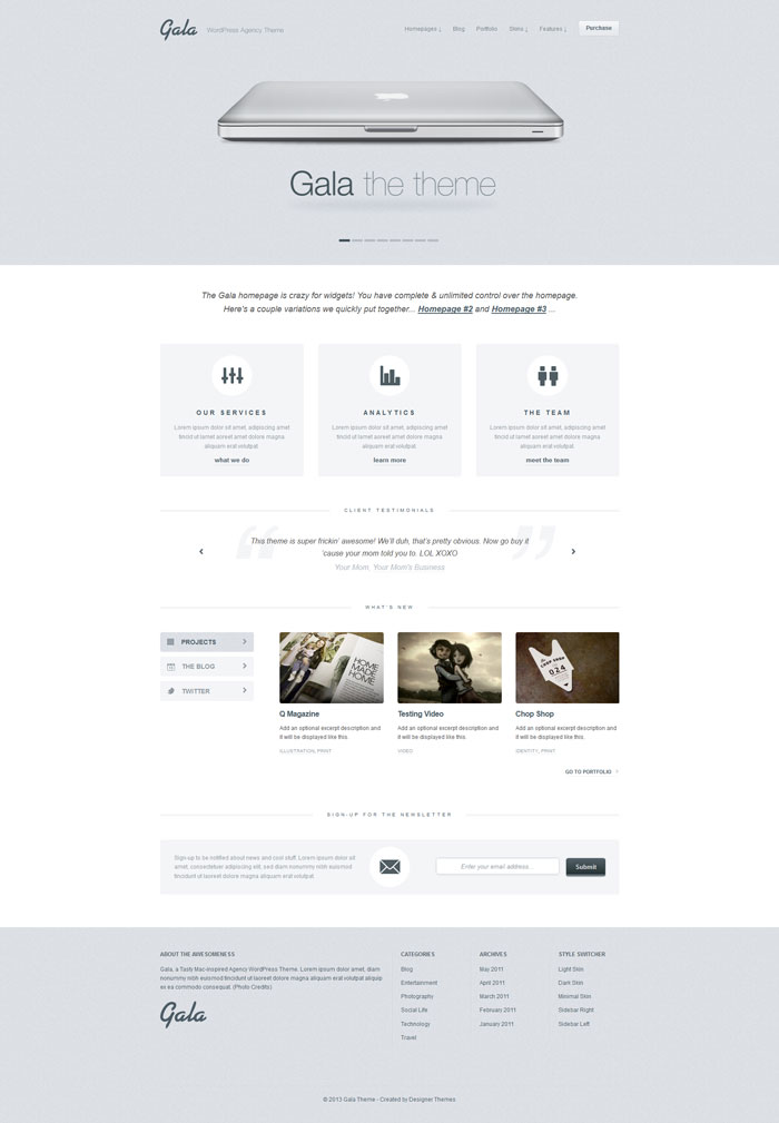 Gala, a Tasty Mac-inspired Agency WordPress Theme