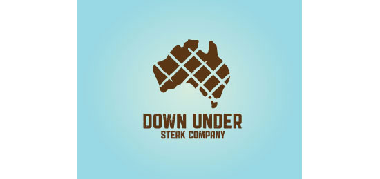 Down Under Steak Company Restaurant Logo Design