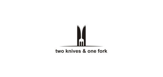 two knives & one fork Restaurant Logo Design