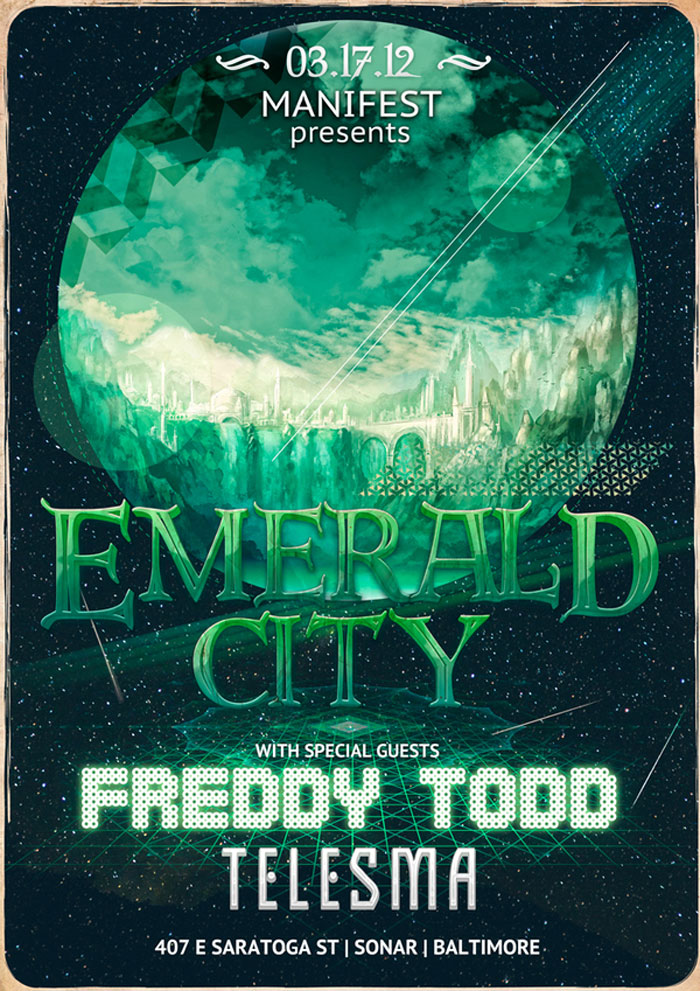 Emerald city Retro Illustration