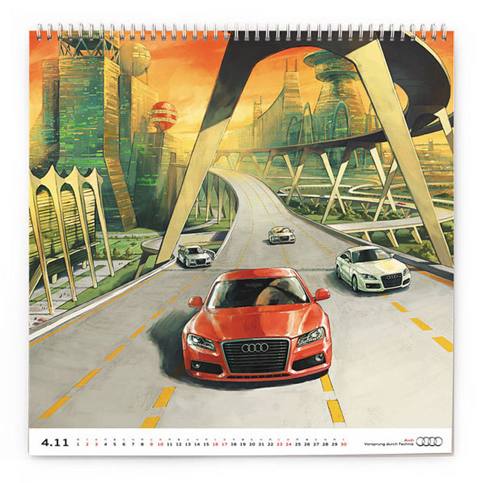 Audi Russia Calendar 2011 Retro Illustration 1