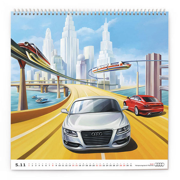 Audi Russia Calendar 2011 Retro Illustration 3