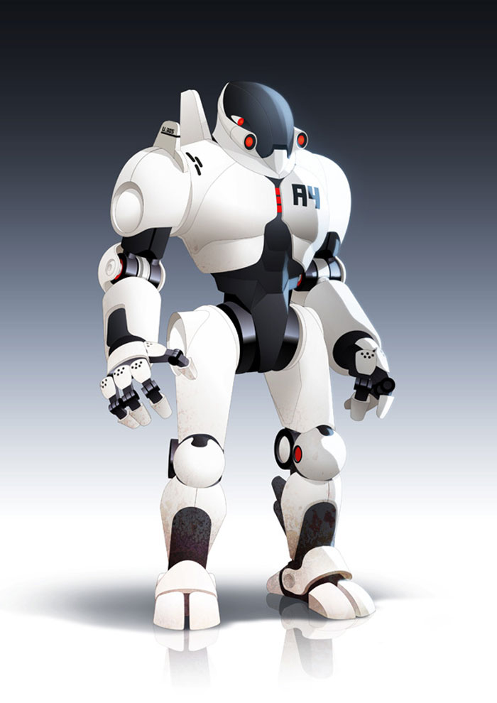 A Robot Sci Fi Vector Illustration