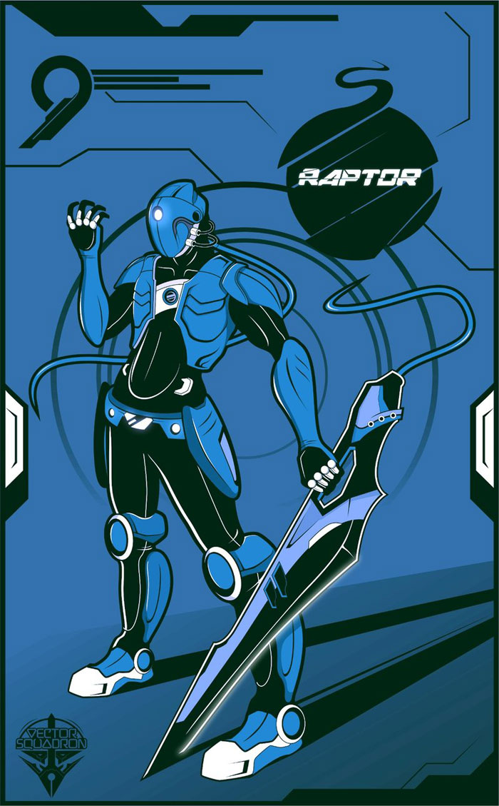 Raptor Sci Fi Vector Illustration