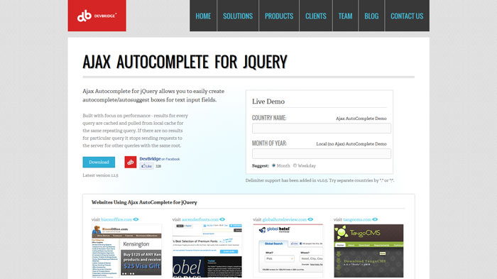 Ajax AutoComplete for jQuery