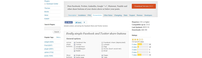 Really simple Facebook Twitter share buttons