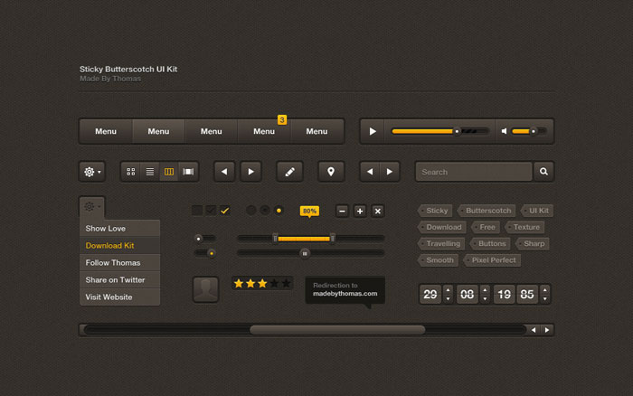 Sticky Butterscotch UI Kit User Interface Design Inspiration