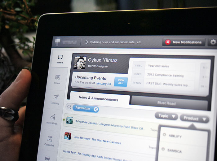 Home Screen (iPad App UX/UI) User Interface Design Inspiration