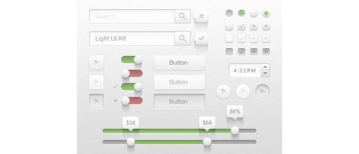 Light UI Kit User Interface Design Inspiration